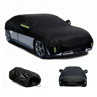 Hail Protector Car Cover for Ford Ranger Super Cab (2019-2023),Half Car Cover Hail Blanket for Truck,5 Layers Thicken Hail-Padded Covers All Weather(Black) zdee4