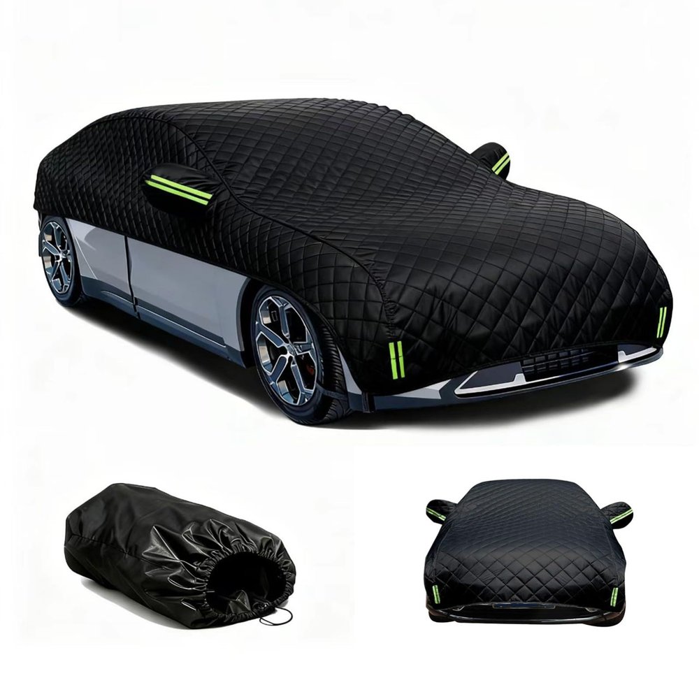 Hail Protector Car Cover for Ford Ranger Super Cab (2019-2023),Half Car Cover Hail Blanket for Truck,5 Layers Thicken Hail-Padded Covers All Weather(Black) zdee4