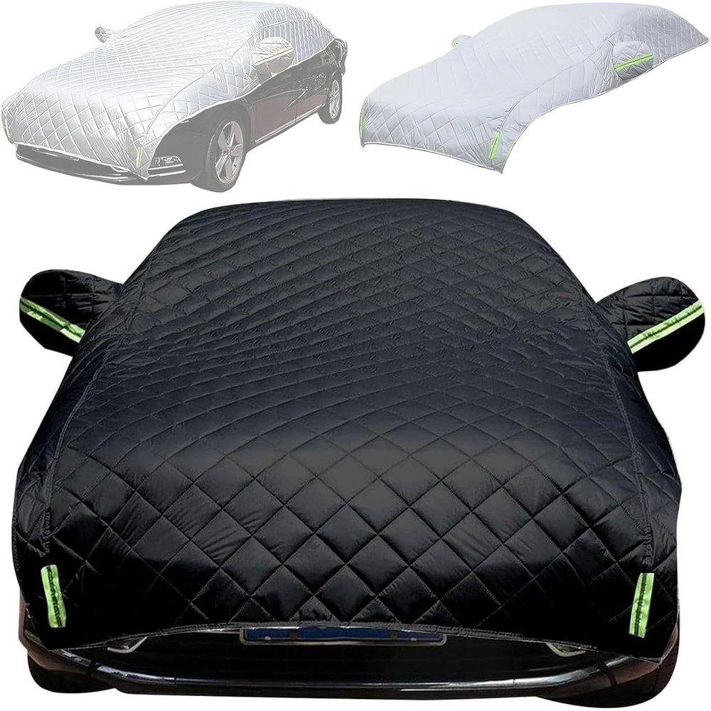 Anti-Hail Half Car Cover Compatible with Lexus UX200(2019-2022), Heavy Duty Car Exterior Covers with Door Zipper Rain Snow Protection K277s