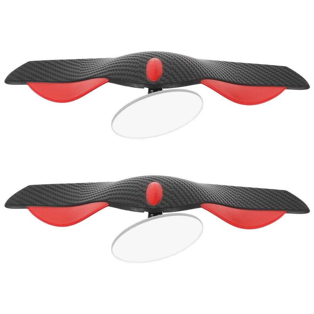 AMUSLESUR Car Blind Spot Mirrors with Carbon Fiber Rain Guard and 5cm Convex Auxiliary Side View Mirror for Vehicle Safety and Parking Assistance