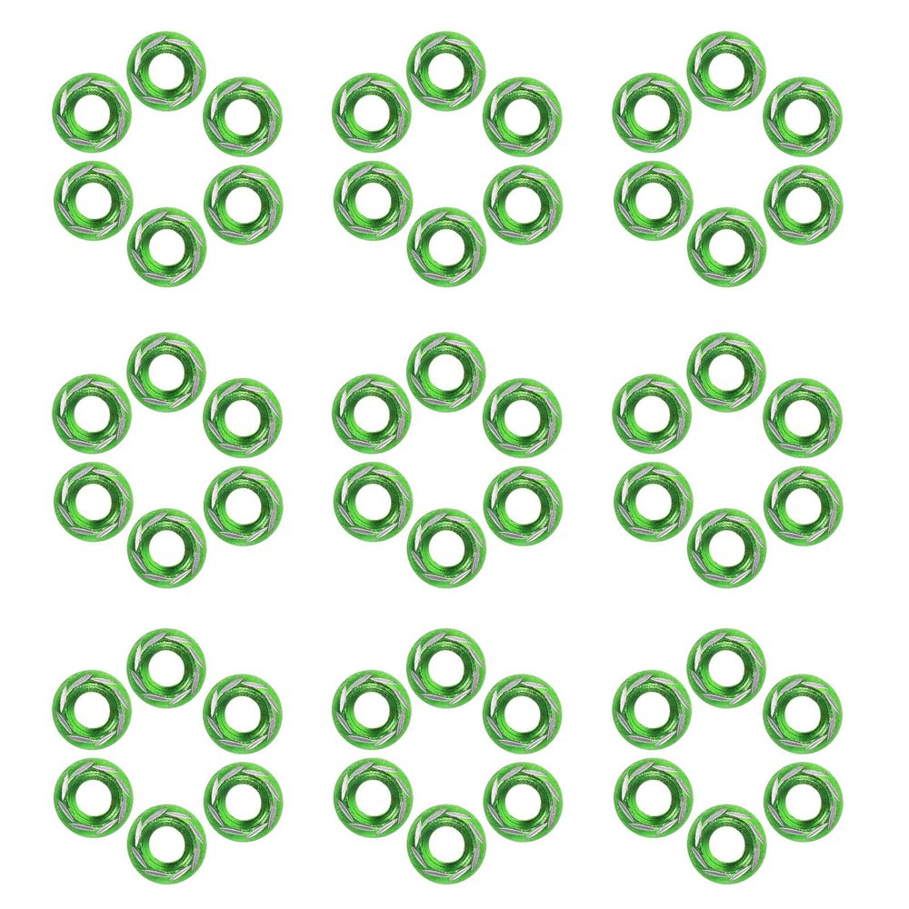 Luxshiny 50pcs Aluminum Alloy License Plate Bolt Nuts and Bumper Washers Set for Motorcycle Engine Bay Dress up Fasteners in Green