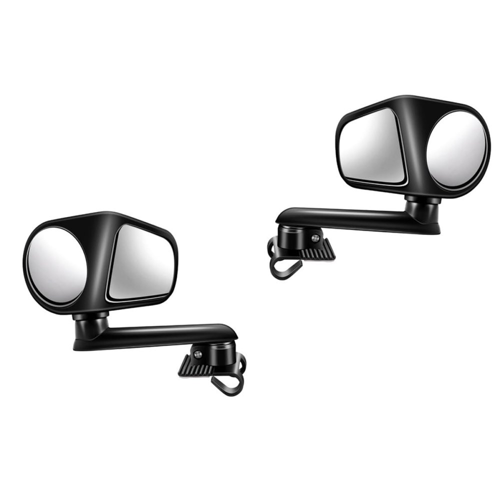 Parliky 2pcs Car Auxiliary Blind Spot Mirrors 360 Rotatable Rearview Side Mirrors with Plastic Glass Material for Universal Vehicle Rear Wheel Blind Zone Assistance