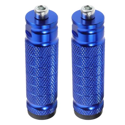 VINTORKY 2pcs Motorcycle Passenger Foot Pegs Rear Footrest Metal Footrest Pedals Blue for Motorbike Rear Seat Passenger Riding Safety