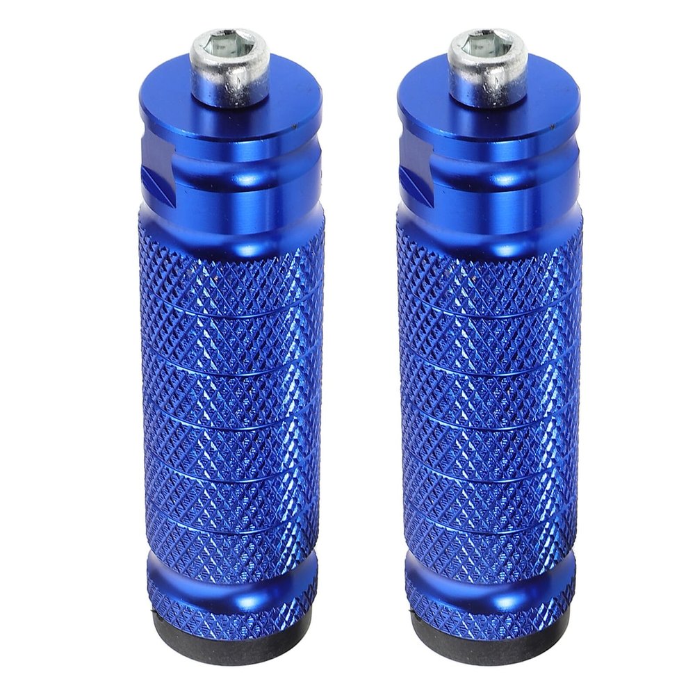 VINTORKY 2pcs Motorcycle Passenger Foot Pegs Rear Footrest Metal Footrest Pedals Blue for Motorbike Rear Seat Passenger Riding Safety