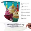 POTSCBVW Happy Birthday Cupcakes Neck Gaiter Face Mask with Drawstring, UV Protection Balaclava Breathable Ski Mask for Cycling Hunting Running Hiking, Multi Headwear for Men Women view 3