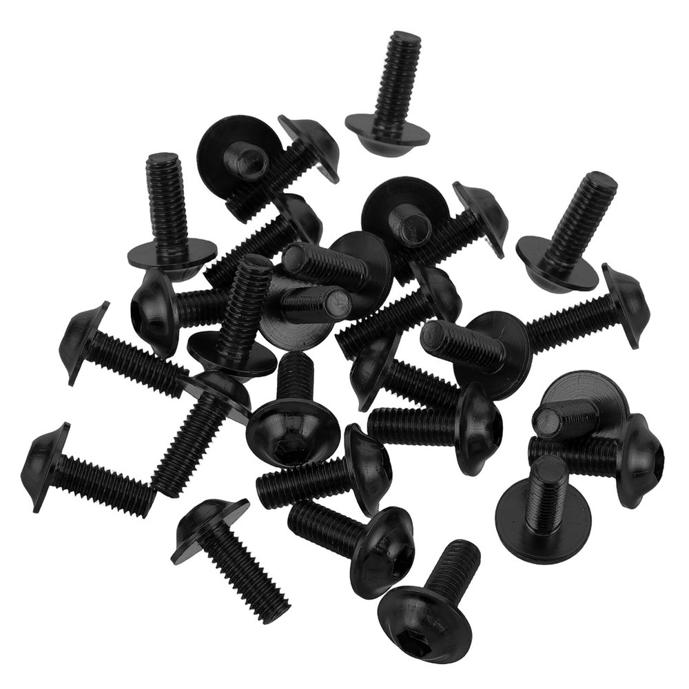 PRETYZOOM 30pcs Motorcycle Windscreen Screws and Fairing Bolts Set M6x16mm Black Hexagon Head Windshield Fastening Replacement Accessories for Motorcycle Body Frame