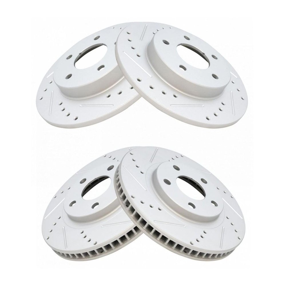 JESHENIX Brake Rotor Kit 4pcs Drilled Slotted for Buick LeSabre 2000-2005