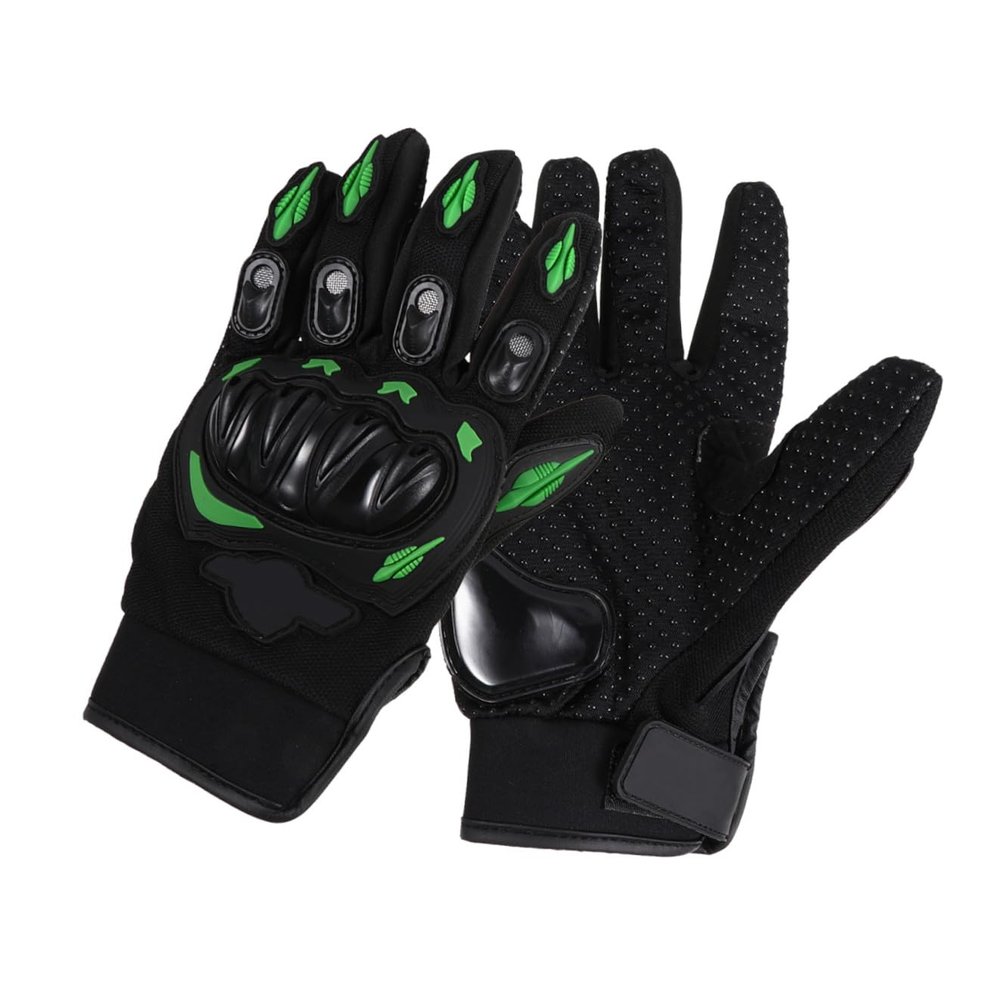 SOPOTUTU Motorcycle Riding Gloves Green XXL, Breathable Anti-Skid Protective Gloves for Adults, Outdoor Sports and Four-Season Use
