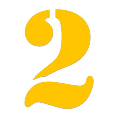 Stencil Number 2 Sticker - Vinyl Decal for Indoor & Outdoor Use on Cars, ATV, Boats, Windows and More - Yellow - 5 Inches Tall