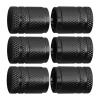 6PCS Upgraded Car Tire Valve Stem Caps,Aluminum Alloy Car Tire Valve Caps with Plastic Liner & Non-Slip Texture,Dustproof Cars Tires Cap Automotive Exterior Accessories (Black) view 1