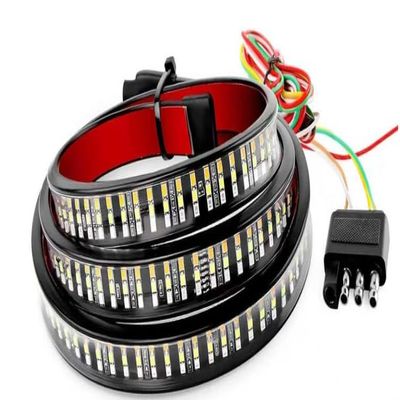 XIZAKEE 1 PC 59" LED Tailgate Light Bar, Waterproof Triple Row LED Tail Strip, Turn Signal/Running/Reverse Lights with 4-pin Connector, Universal for Most Cars, Trucks, SUVs (Multicolored)