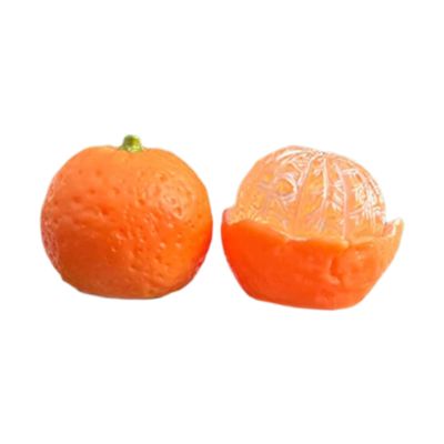 Fxzqgnh 2 Fruit Figurines to Decorate Car Dashboard, Cute Accessories for Center Console, Ideal for Parties, Shelves and Bedrooms, Orange