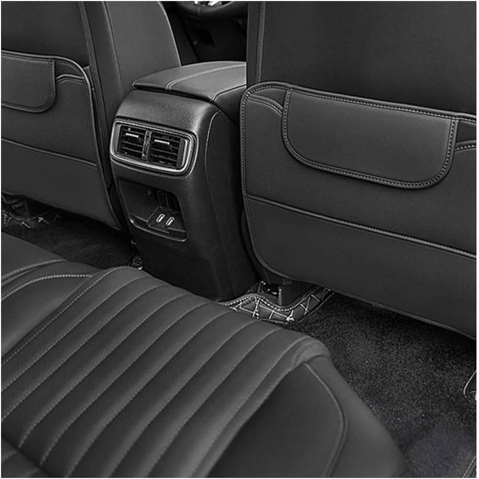 H-Quenby 2 Pcs Car Seat Protector Kick Mat for Jeep Wrangler 2024-2025, Rear Seat Anti Foot Pad Backrest Protector Protect Against Dirt and Scuffs