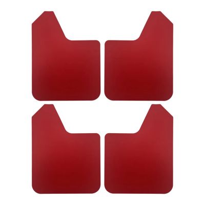 Universal Basic Mud Flaps Set Black Front Rear Mud Guards Wheel Splash Protection Easy Installation Exterior Accessories(Red)