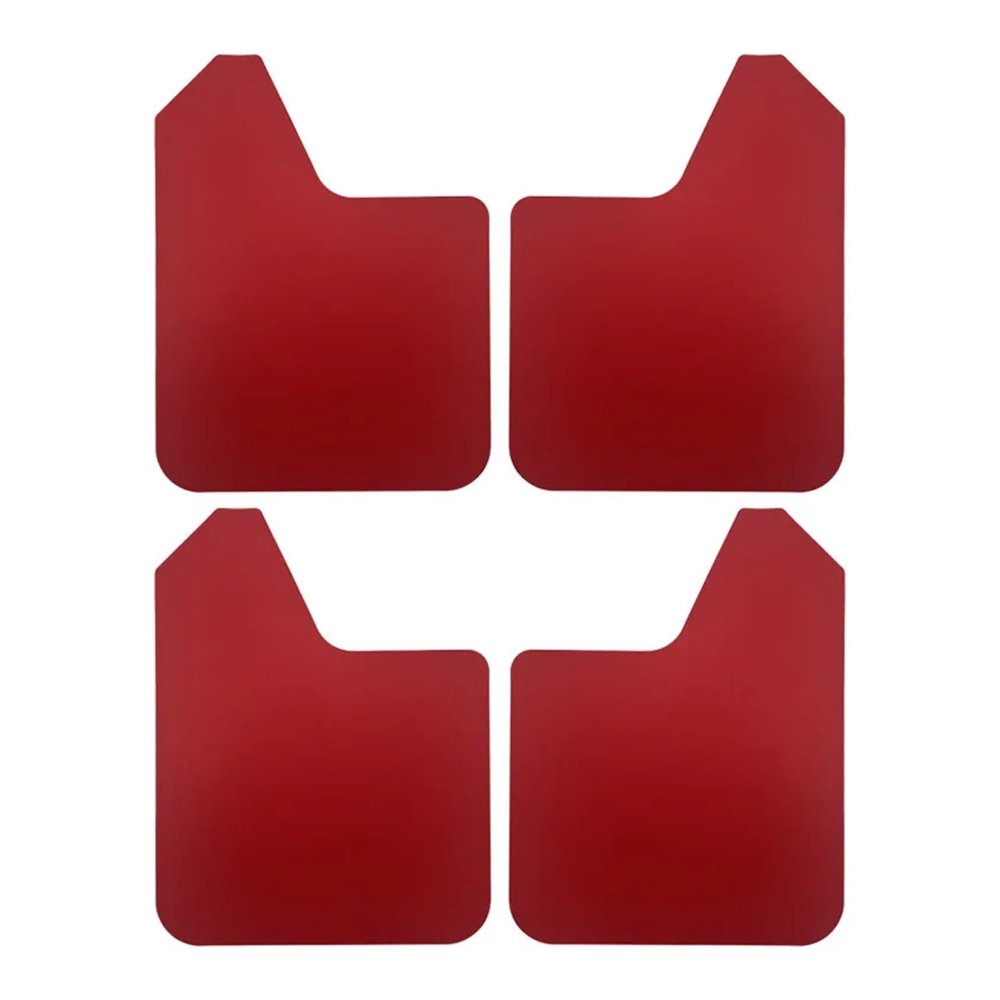 Universal Basic Mud Flaps Set Black Front Rear Mud Guards Wheel Splash Protection Easy Installation Exterior Accessories(Red)