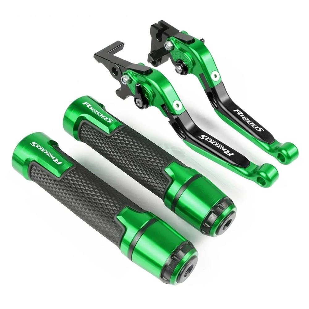 Motorcycle Adjustable Brake Clutch Levers Handlebar Knobs Handle Grips Ends for B R1200S 2006 2007 2008(Green)