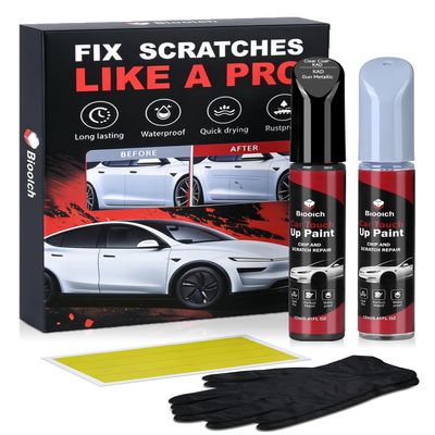 Gun Metallic KAD for Nissan Touch Up Paint Kit[2K Clear Coat Included],Exact Color Match Touch Up Paint for Chip and Scratch Repair