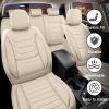 JWLK Seat Covers Full Set for Chevrolet Silverado 3500 2000-2026, Waterproof Full Coverage Seat Protector Compatible Airbag, Nappa Leather Car Seat Covers Sets(5 Seats Beige) view 3