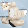JWLK Seat Covers Full Set for Chevrolet Silverado 3500 2000-2026, Waterproof Full Coverage Seat Protector Compatible Airbag, Nappa Leather Car Seat Covers Sets(5 Seats Beige) view 4