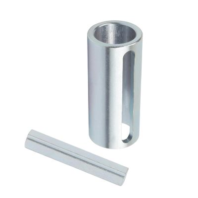 Yidcidu Engine Pulley Crank Shaft Sleeve Adapter, Iron Anti-breakage Pulley Bore Reducer Bushing Sleeve, 3/4" to 1" Shaft Converter with Step Key, Universal for Most Vehicles (Silver)