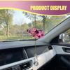 QEUOBUE Bling Cowboy Hat Car Rearview Mirror Accessories, Mini Western Car Hanging Ornament Present, Country Style Rear View Mirror Charm, Cool Car Decorations for Women (Pink) view 3