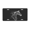 Abstract White Horse License Plate Frame Cover, 6x12 inch, Personalized Front License Plate Decorative Aluminum Protector Cover,Car Accessory,4 Holes view 1