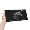 Abstract White Horse License Plate Frame Cover, 6x12 inch, Personalized Front License Plate Decorative Aluminum Protector Cover,Car Accessory,4 Holes view 2