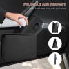 KAUEGOW Car Trash Can, Foldable Auto Hanging Dustbin Garbage Organizer with One Roll Trash Bag, Waterproof Leather Storage Bag Container Mini Garbage Bin for Most Vehicles (Black) view 4