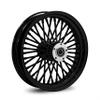18X3.5 Fat 40 Stainless Spoke/Nipple For Harley Softail 2007-2014 25mm Front Wheel - WITH ABS (6-3 All Black - Black Wall Tire) view 2