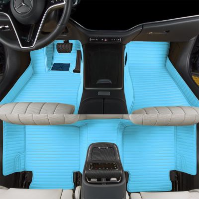 Customize Personalized car Floor mats. The Napa Leather car mats Set can Effectively Protect the car Carpet and is Suitable for 99% of Vehicle Models. (SkyBlue=)