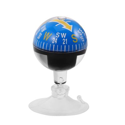Totority Automotive Dashboard Compass 38mm Plastic Suction Cup Marine Compass for Car and Boat Navigation Portable Blue Directional Guide Ball