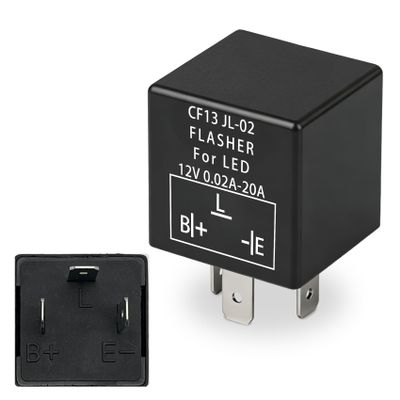 Lxsloet CF13 Flasher Relay, 3-Pin 12V LED Turn Signal Light Flasher, CF13 JL-02 Fixed Electronic Flasher Relay, LED Blinker Relay Fixes Hazard Warn Hyper Flash for Car SUV Motorcycle (CF13 Fixed)
