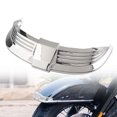 FINMOKAL Chrome ABS Front Fender Mudguard Tip Trim Compatible with Harley