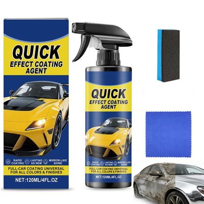 Car Coating Spray Quick Effect Coating Agent for Car, 3 in 1 High Protection Cared Detail Spray for Exteriors Care, Ceramic Wax for Cars Accessories, Portable Cars Wash Kit for Men Gift (1pcs)