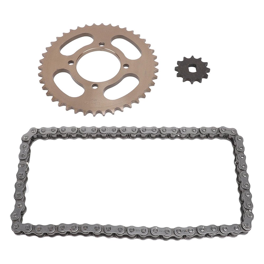 428 Chain Sprocket Set, 60 Links Motorcycle Chain with 12T Front and 42T Rear Sprocket, Steel Replacement Kit for ATV Mini Bike Go Kart Off Road Vehicle