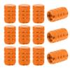 Lxsloet 12PCS Tire Valve Stem Caps, Aluminum Alloy Car Tire Air Cap with Sealing Ring, American-Style Corrosion Resistant Valve Cover, Tire Valve Dust Cover for Cars Trucks Motorcycles (Orange) view 1