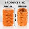 Lxsloet 12PCS Tire Valve Stem Caps, Aluminum Alloy Car Tire Air Cap with Sealing Ring, American-Style Corrosion Resistant Valve Cover, Tire Valve Dust Cover for Cars Trucks Motorcycles (Orange) view 2