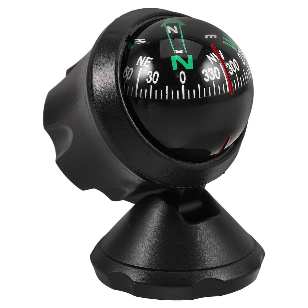 HEALEEP Universal Car Dash Mount Compass Ball, High Precision Dashboard Vehicle Compass for Outdoor Travel, Camping, Motorcycle, Truck, and Rv Navigation