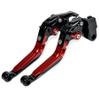 MTCRIGHTER Retractable Folding Brake Clutch Levers for Triumph Daytona 660 | Trident 660 800 | Scrambler 900 Speed Twin 900 2021-2026 | Bonneville Bobber T100 T120 2016-2026 (Red) view 1