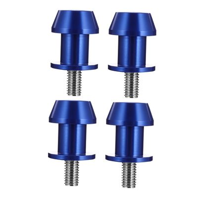 RUNROTOO Motorcycle Swing Arm Stand Screws 8mm Cnc Aluminum Blue 4pcs Replacement Swingarm Spools Sliders Compatible with Motorbike Frame Parts