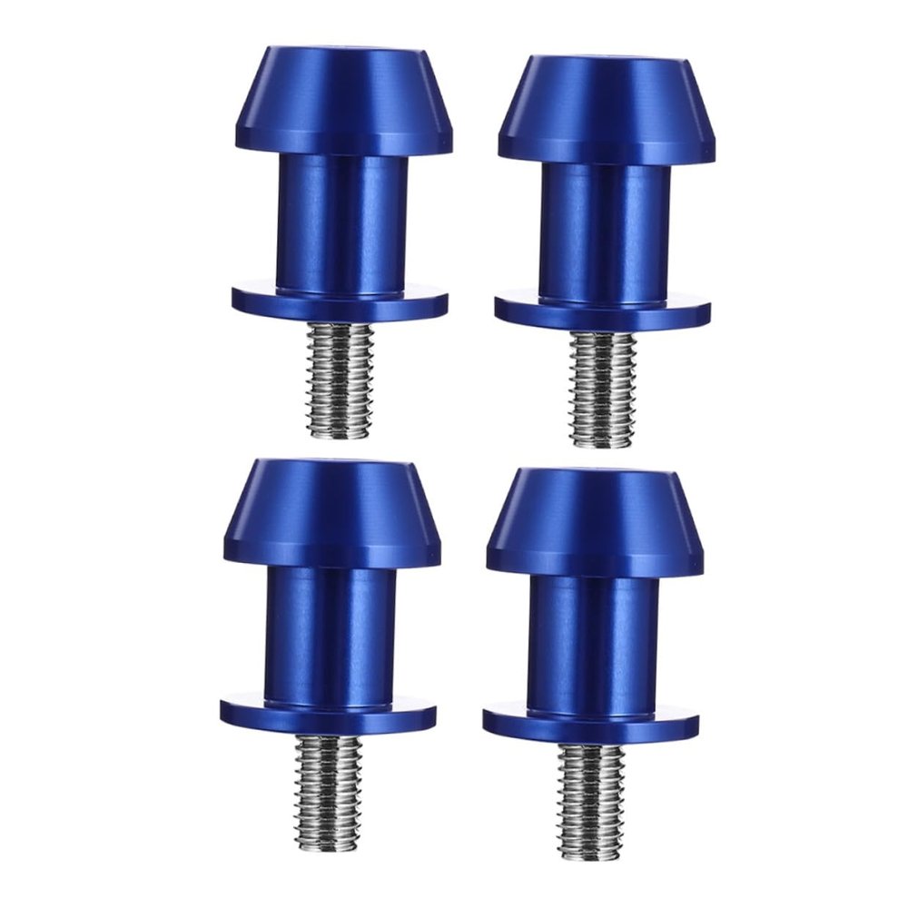 RUNROTOO Motorcycle Swing Arm Stand Screws 8mm Cnc Aluminum Blue 4pcs Replacement Swingarm Spools Sliders Compatible with Motorbike Frame Parts
