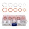 Teybouk 100 PCS Car Oil Drain Plug Gaskets, Leak-proof Sealing Engine Oil Pan Flat Washer, M10 M12 M14 M16 M18 5 Sizes Assortment Kit, Replacement for Most Cars Motorcycles (Silver & Gold) view 1