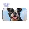 Lovely Boston Terrier Car Windshield Sun Shade Foldable Uv Ray Sun Visor Protector Sunshade Car Front Window Covers Car Accessories Keeps Your Vehicle Cool 55x30 Inch view 2
