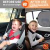 KoiLuvGo 5 Pieces Car Window Shade Set, Complete Sun Shade Kit Include 4 Side Window Shades and 1 Rear Windshield Shade with 12 Suction Cups, UV Protection for Interior Heat Shield Universal for Cars view 4