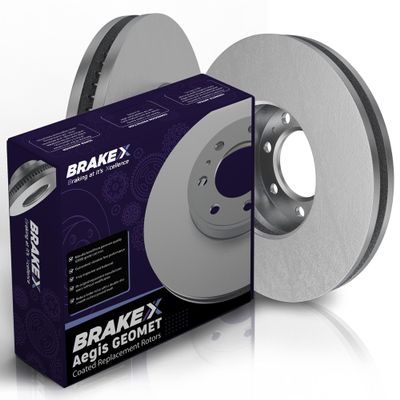Brake X Front Brake Rotors Kit Replacement for 2003-2006 PORSCHE CAYENNE | Aegis GEOMET Coated Disc Rotors