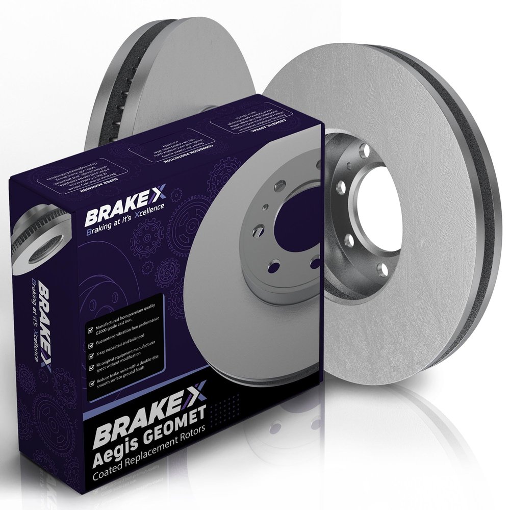 Brake X Front Brake Rotors Kit Replacement for 2003-2006 PORSCHE CAYENNE | Aegis GEOMET Coated Disc Rotors