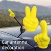 Yellow Forefinger Car Antenna Topper | Fun Hand Gesture Car Aerial Ball Ornament | Universal Fit Weather-Resistant Vehicle Roof Decoration for Easy Car Locating | EVA Foam Exterior Accessory view 2