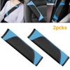 DBWDBC 2 Pack Seat Belt Shoulder Pads for Mercedes Benz E-Klasse A238 Cabrio 2018-2023, Carbon Fiber Texture Strap Cover Breathable Interior Protection Cushion Accessories Kit,Blue view 2