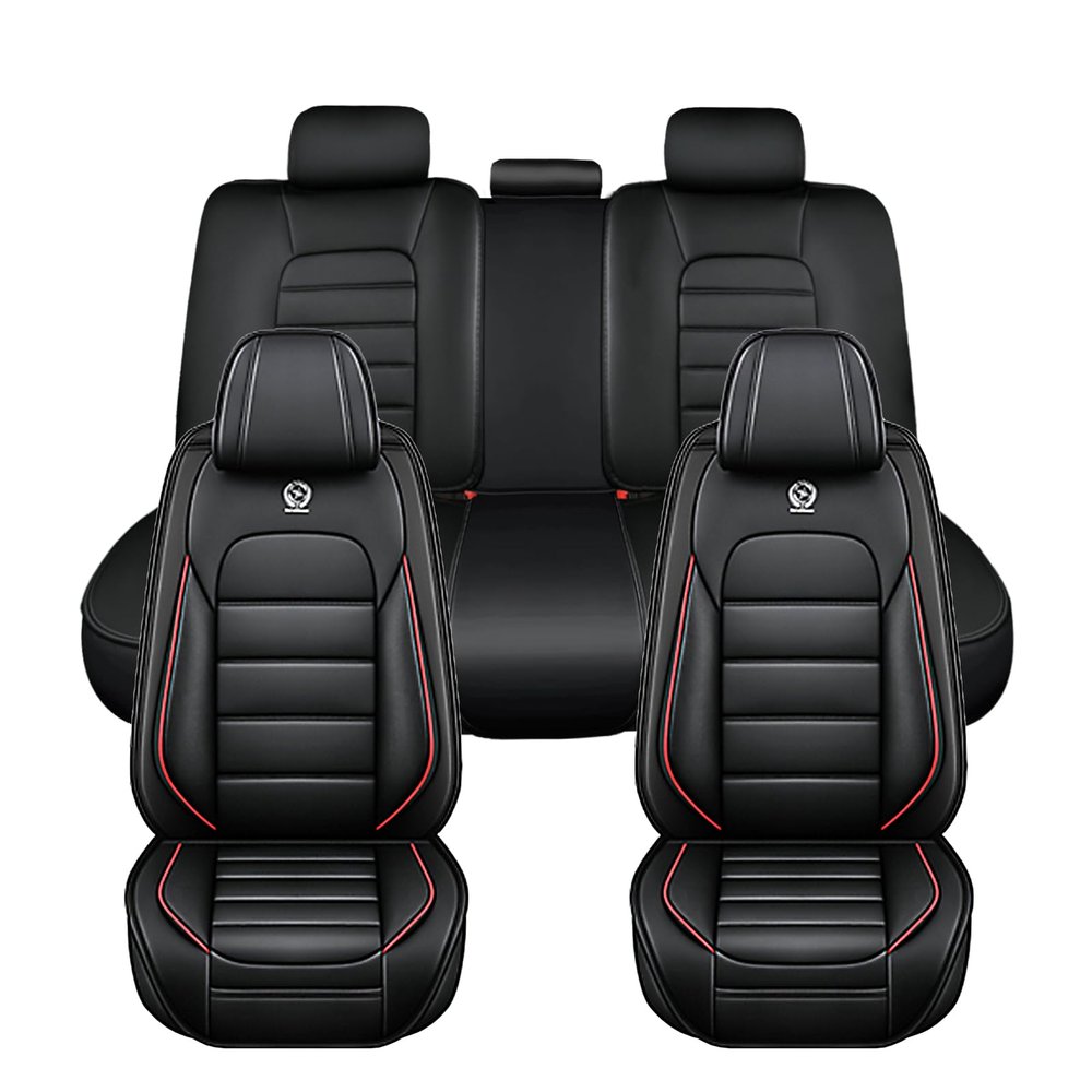 Car Seat Covers for Honda Clarity Plug-In Hybrid 2018-2021,5PCS/Black&Red