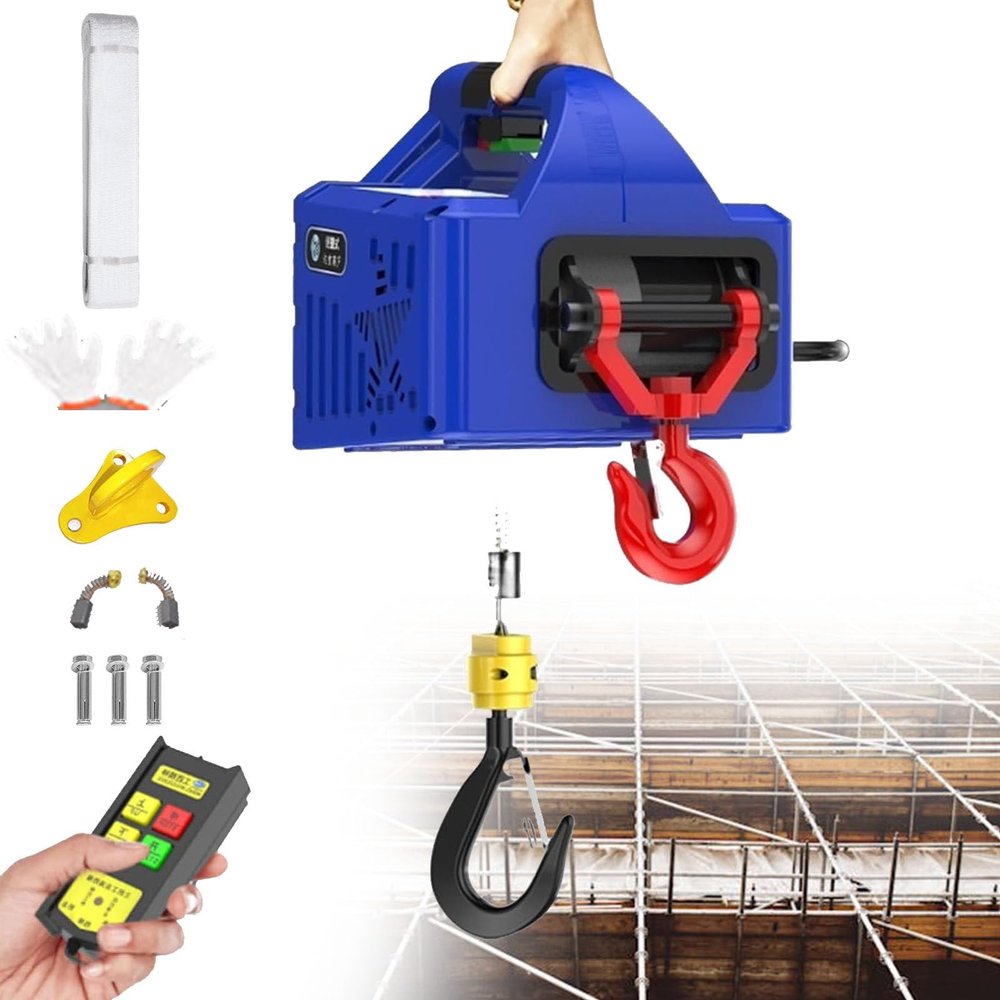 PPOIUYK Wireless Control Electric Winch,Portable 3-in-1 Electric Hoist Crane,220v Electric Hoist Crane,Can Be Controlled in A Variety of Ways Within 160m,Getting Up Speed: 5 M/Min 300kg/11.8m